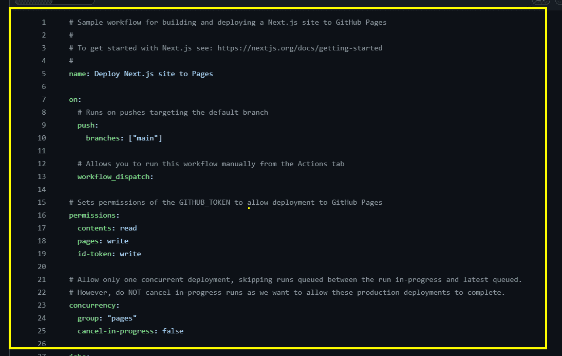 Code Block for YAML